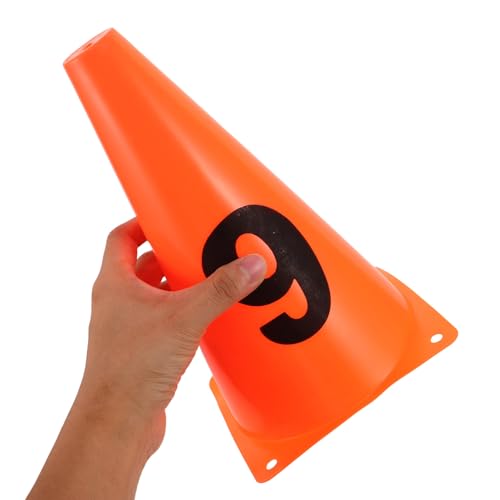 VICASKY 10pcs Soccer Mini Cones Numbered Agility Training Markers, 23cm Plastic Sports Spot Markers for Football and Basketball Practice, Field Drills Equipment for Youth and Adult