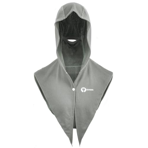 Sukeen Cooling Hoodie Towel, Instant Cooling Towels for Neck and Face, UPF 50 Sun Protection Ponytail Cooling Neck Wraps, Quick Drying Cool Towels for Sports, Gym, Hiking, Camping, Workout, Gray - color: Gray