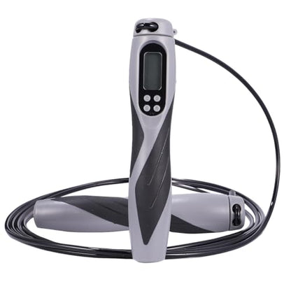 NOLITOY Electronic Counting Weighted Jump Rope for Workout Steel Wire Skipping Rope with Digital Counter Black Heavy Duty for Gym and Fat Loss