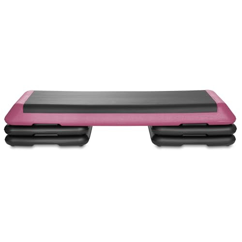 Philosophy Gym Aerobic Exercise Adjustable Step Platform, Health Club Size, with 4 Risers Included - color: Pink