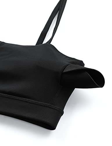CRZ YOGA Butterluxe Thin Strap Sports Bra - color: Black, size: Medium