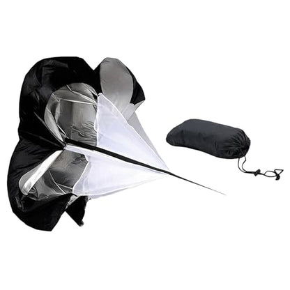 Running Speed Training: 56" Parachute with Adjustable Strap, Speed Chute Resistance Parachute for Speed and Acceleration Training Fitness Explosive Power Training, Free Carry Bag - color: Black