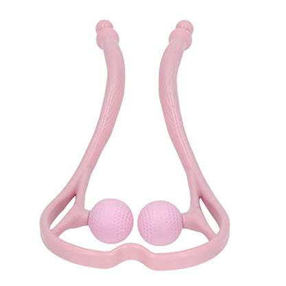 Swan Shaped Neck Massager, Handheld Dual Trigger Point Muscle Massager for Neck Shoulder Back Legs feet, with Removable Washable Soft Double Balls, Ergonomic Non Slip Grip