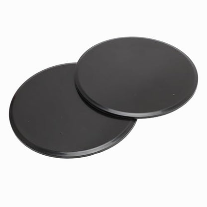 Exercise Core Sliders Dual Sided Discs for Full Body Workout Portable Abdominal Strength Trainer for Home Gym Travel 2pcs (Black)