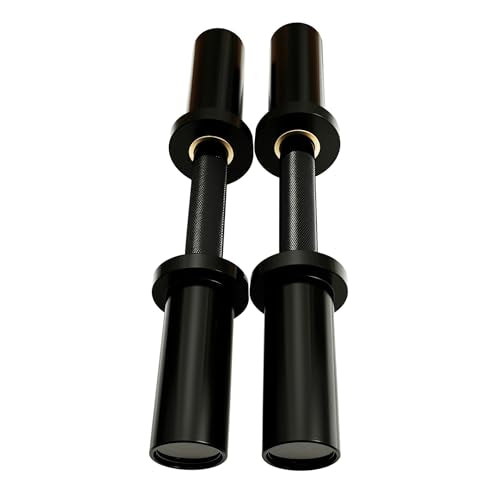 Olympic Loadable Dumbbell Handle, 16 Inch Steel Barbell with 2 Pairs Collar Clips, 200lb Capacity for Home Gym, Weightlifting, Strength Training and Bodybuilding