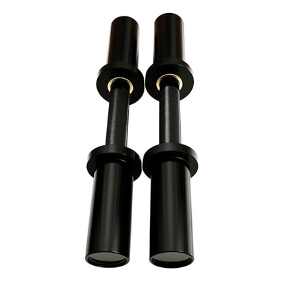 Olympic Loadable Dumbbell Handle, 16 Inch Steel Barbell with 2 Pairs Collar Clips, 200lb Capacity for Home Gym, Weightlifting, Strength Training and Bodybuilding