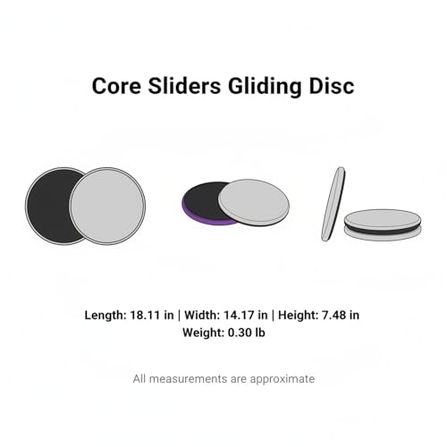 Purple Core Slider Gliding Disc, 6.8-Inch PP Plastic Exercise Tool for Hardwood or Carpet Home Workouts (1 Piece)