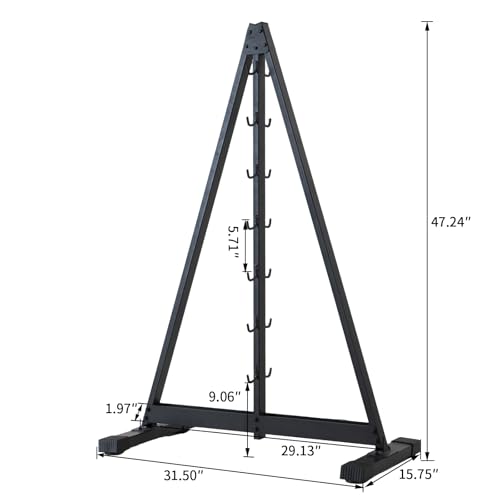 LAT Pulldown Storage,LAT Bar Organizer,LAT Pulldown Attachments.Attachment Storage Rack for Mag Grip - Home Gym Fitness Heavy Duty A-Frame Stand and Gym Wall Storage.（Pay attention to the spacing between hooks when hanging items）