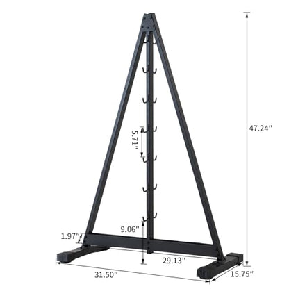 LAT Pulldown Storage,LAT Bar Organizer,LAT Pulldown Attachments.Attachment Storage Rack for Mag Grip - Home Gym Fitness Heavy Duty A-Frame Stand and Gym Wall Storage.（Pay attention to the spacing between hooks when hanging items）
