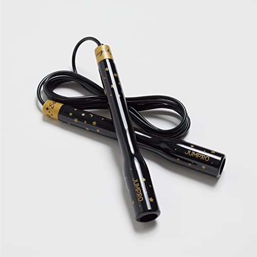 Skipping Jump Rope for Fitness Workout - Light Weight, Adjustable, Tangle Free, Excellent line control for Cardio Boxing, CrossFit, Training Exercise All Ages and Gender ( Special Luxury, KA-220, Made in Korea) - color: Starry Night Gold