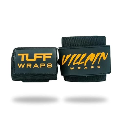Villain Wrist Wraps for Weightlifting & Powerlifting – Adjustable Support Straps for Men and Women – Ideal for Strength Training, CrossFit, Bodybuilding – Durable Comfort to Eliminate Wrist Pain - color: BLACK-GOLD, size: 16 - Inch