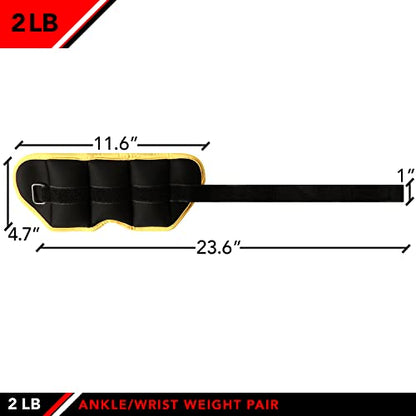 JFIT Ankle Weights - Ankle Weight Pair 10 Weight and Bundle Options - 0.5 to 8 lbs. Each (Set of 2) Adjustable Straps – Comfortable, Breathable, Moisture Absorbent Weight Straps for Men and Women