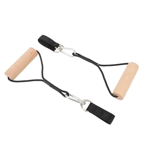 Wooden Gymnastic Rings with Storage for Arm Strength Training and Multifunctional Workouts, Beech Wood Construction Supports Up to 200kg, Portable for Outdoor Home Gym