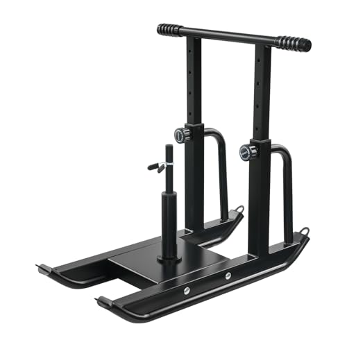 Fitness Sled Trainer with 5 Height Adjustments, 440LBS Capacity Push Pull Sled for Strength Speed Training, Compatible with 1" & 2" Weight Plates, for Football Athletes Home Gym