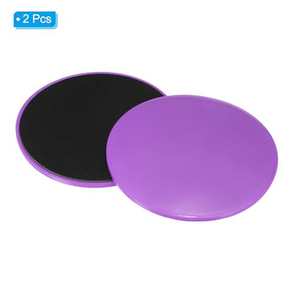 Core Sliders for Working Out 6.9", 2 Packs Dual Sided Exercise Sliders Fitness Workout Discs Strength Slides Gliding Discs for Gym Carpet Hardwood Floor, Purple