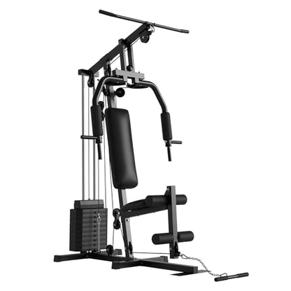 Gym Machine System, Multifunctional Weight Machine, Full Body Workout Station Exercise Equipment with 100LBS Weight Stack, All in One Home Gym with Pulley System for Strength Training