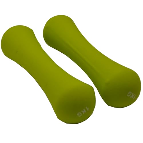 2x Weights Dumbbells Set Women - Born Shaped Neoprene Hand Weights for Women and Men - Ideal for Home Gym Fitness Weight Training Pilates 0.75kg+0.75kg 3.3 Pound Dumbbell Pairs s24a - color: Light Green