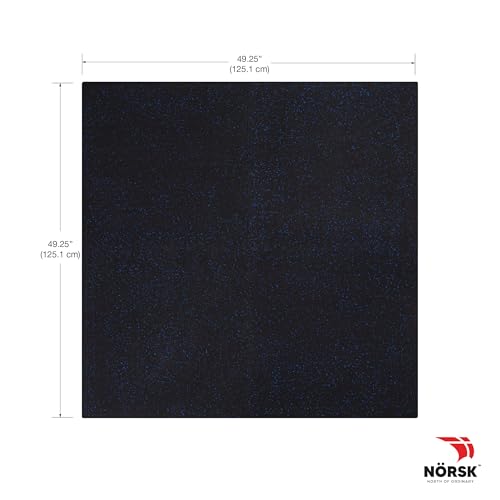 Dual-Surface Gym Exercise Mats 1/2" Thick EVA Interlocking Foam Tiles with Rubber-Tec Top Layer, Perfect Gym Flooring for Home Gym, 4 Tiles & 8 Trim Pieces