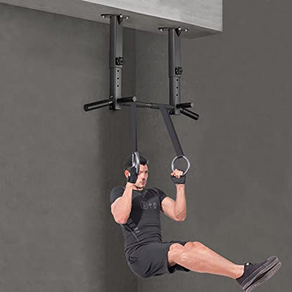 Wall Mount Pull Up Bar, Joist Beam Rafter Mount Pull-up Bar, Ceiling Mounted Chin Up Bar for Home Gym with Punching Bag Hanger - color: Black2