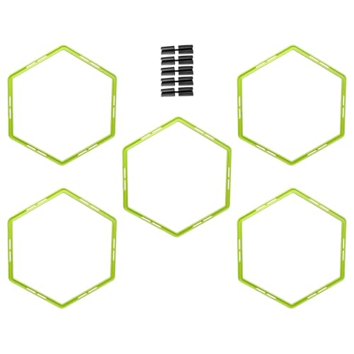 predolo 5 Pieces Agility Training Rings Sports Footwork Ladder Exercise Equipment Set Multifunction Speed Training Portable Construction Suitable for - color: Green