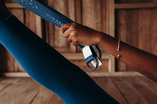 yogadesignlab | The Yoga Strap | Luxurious, Extra Long, Super Soft, Eco Printed | Studio Quality, Adjustable | Safely Stretch Further and Hold Longer | 8 ft Long - color: Celestial, size: 240cm