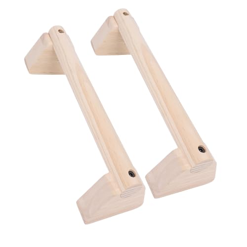 Focket Wood Push Up Bars, Adjustable Width Sturdy Parallettes Bars, Handstand Trainer with Non Slip Base and Grip Pads for Home Fitness Strength Training Workout - size: 30cm