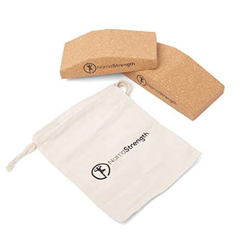 Cork Yoga Wedge Block - Non-Slip Wrist Support, Set of 2