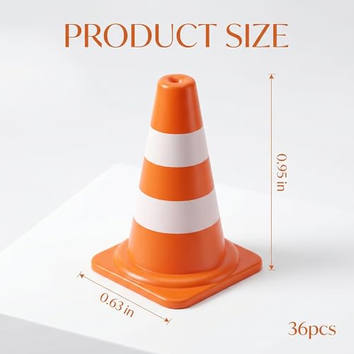 36/60/120 Pack 1 Inch Orange Mini Traffic Cones.Perfect as Construction Party Favors,Durable Small Roadblock Markers for Training Scenarios and Sports Event Setups