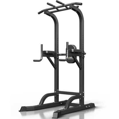 Power Tower Pull Up Bar and Dip Station, Multi-Function Home Gym, Strength Training Fitness Equipment, Height Adjustable - color: Black-02