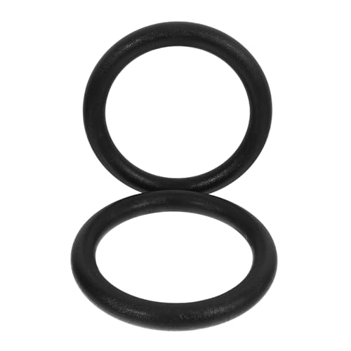 STOBOK 2PCS Gymnastic Rings with Adjustable Straps Replacement Fitness Rings for Outdoor Strength and Bodyweight Training Cross Training Workouts Black