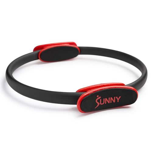 Sunny Health & Fitness 15” Pilates Ring, Fitness Circle for Toning, Strength Training, Core Exercises, Lightweight & Portable, Non-Slip Foam Grip, Home Gym & Yoga Equipment - NO. 106