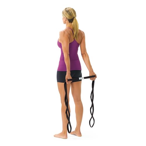 OPTP The Original Stretch Out Strap XL with Exercise Book, USA Made Stretch Out Straps for Physical Therapy, Yoga Stretching Strap or Knee Therapy Strap - Ten Loops, 7'5" Strap
