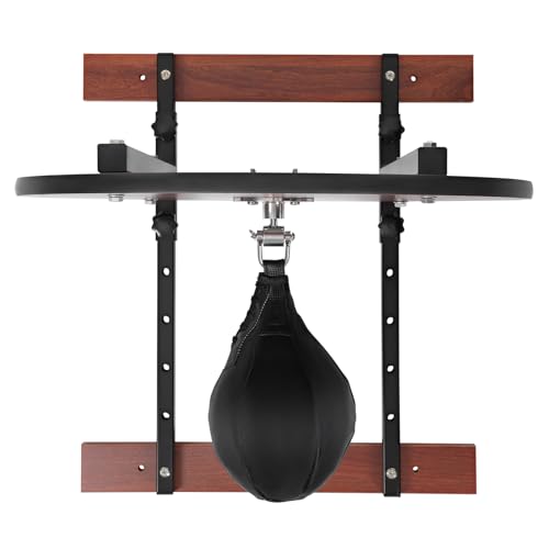 Speed Bag Platform Set, Adjustable Height Punching Bag Wall Mounted Fitness Training Punching Bag w/360° Ball Bearings for Reflex Coordination (Height-Adjustable Version)
