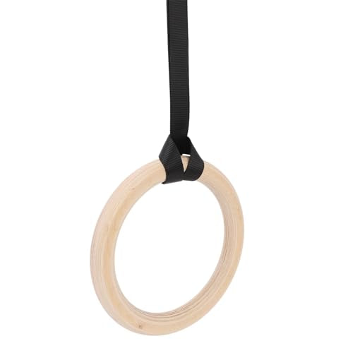 Home Gym Rings Wooden Gymnastics Rings Birch Pull Up Strength Training Bodyweight Fitness Workout Gym Rings for Outdoor