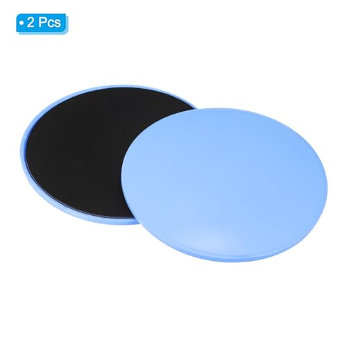Core Sliders for Working Out 6.9", 2 Pack Dual Sided Exercise Sliders Fitness Workout Discs Strength Slides Discs for Gym Carpet Hardwood Floor, Blue