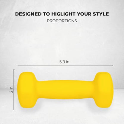 FUXION Neoprene Dumbbell Hand Weights, Sets of 2 Hexagon Non-Slip Weights for Home Gym Yoga Pilates Workout