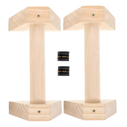 VANZACK 2pcs Wooden Parallettes for Push-ups and Calisthenics Non- Base Bars for Home Fitness Strength Training for Men and Women