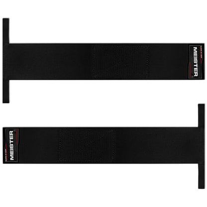 Meister 18" Elastic Wrist Wraps - Heavy-Duty Support for Weightlifting, Strength & Cross Training - color: Black