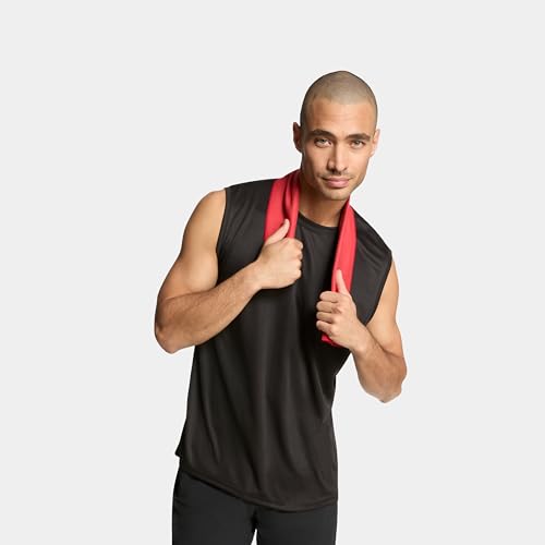 MISSION On-The-Go Cooling Towel - Soft, Lightweight Fabric - Cools Up to 2 Hours - UPF 50 Sun Protection - Machine Washable (Red) - color: Red