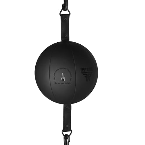 FISTRAGE Double End Ball Training Dodge MMA Boxing Floor to Ceiling Punch Speed Ball Bag Kit with Rope, Bean Ball, for Kicking Workout and Fitness - color: Matt Black