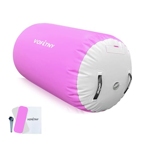 VOFiTNY Gymnastics Air Barrel Tumbling Equipment Back Handspring Trainer - color: Hotpink No Pump, size: 2.6'L x 1.55'D