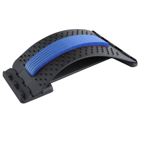 Back Stretcher - Lower and Upper Back Pain Relief, Lumbar Stretching Device，Posture Corrector - Back Support for Office Chair | Upper Back Stretcher Support and Pain Relief (Black/Blue)