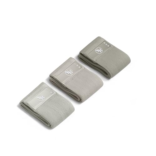 Fabric Booty Bands Set, 3 Resistance Levels for Pilates - color: Beige