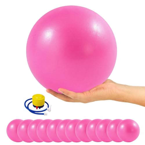 9 Inch Exercise Pilates Ball Mini Exercise Barre Ball for Yoga,Stability Exercise Training Gym Anti Burst and Slip Resistant Balls Physical Therapy Improves Balance, Core Strength - color: 12Pack-Pink