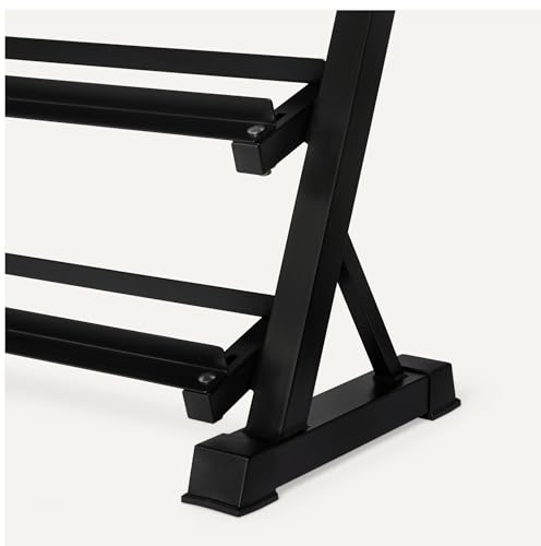 Amazon Basics 3-Tier Adjustable Dumbbell Weight Rack, Sturdy Steel Stand Only, Black