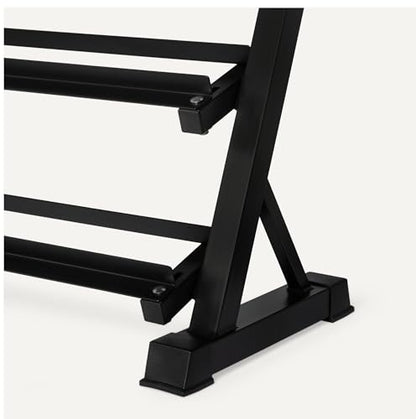 Amazon Basics 3-Tier Adjustable Dumbbell Weight Rack, Sturdy Steel Stand Only, Black