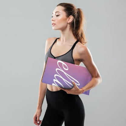 Custom Name Yoga Mat,Personalized Travel Yoga Exercise Mat,Non Slip,Perfect for Kids & Adults,Gradient Color D Series - color: Style 15