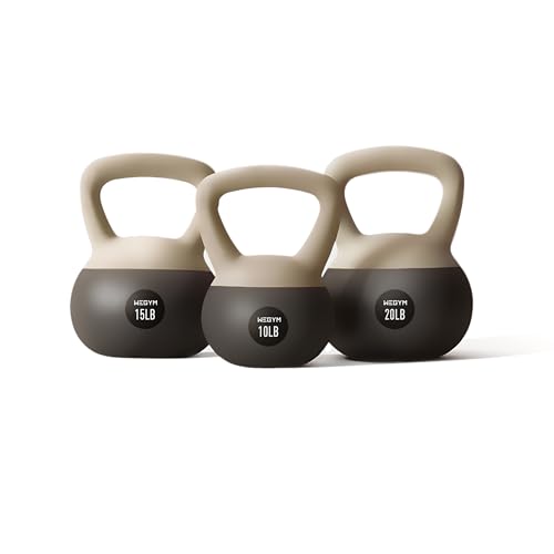 WeGym Soft Kettlebells and Kettlebell Sets for Home Strength Training - color: Sandstone-3 PCS, style: 10+15+20LB