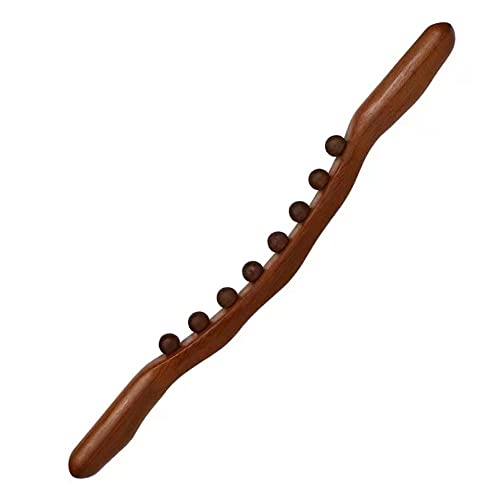 Wood Therapy Lymphatic Drainage Massage Roller Stick Tools,8 Beads Body Roller Stick,Soft Tissue Therapy,Relief gua sha 20.47inch - color: Style B Black 8 Beads
