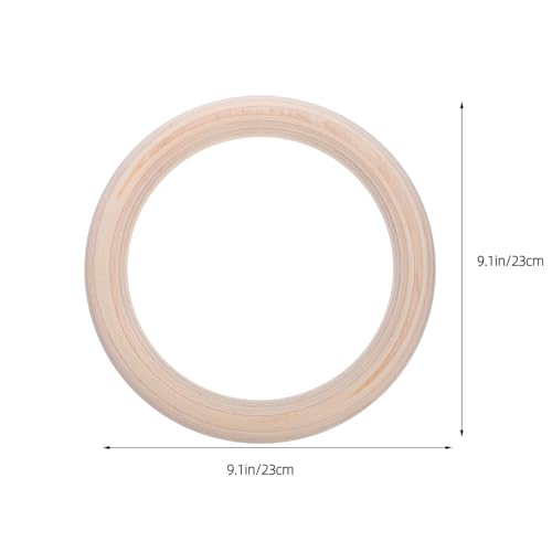 VALICLUD Wooden Gymnastic Rings for Exercise 2pcs Set with Adjustable Straps Pull up Rings for Home Fitness Full Body Workout Strength Training